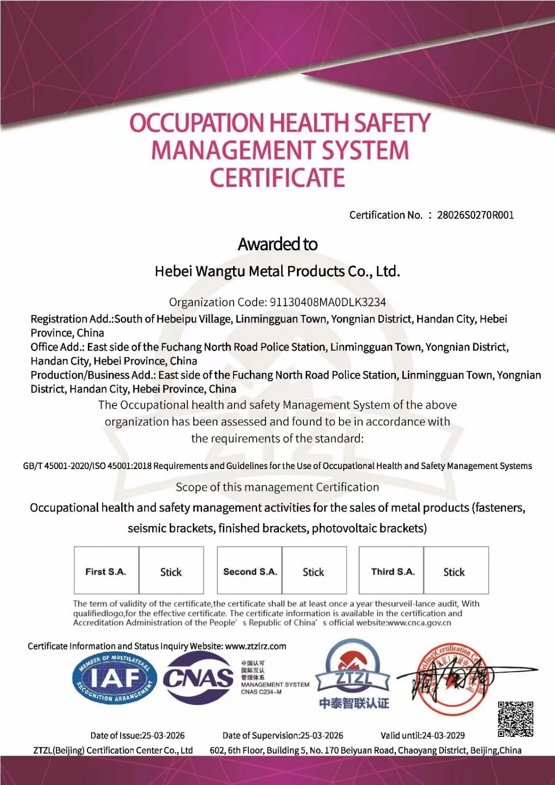 Inspección, certificados e informes 3